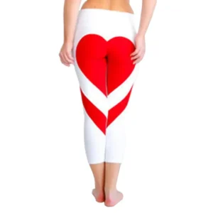 Plus Size Women Heart Yoga Leggings